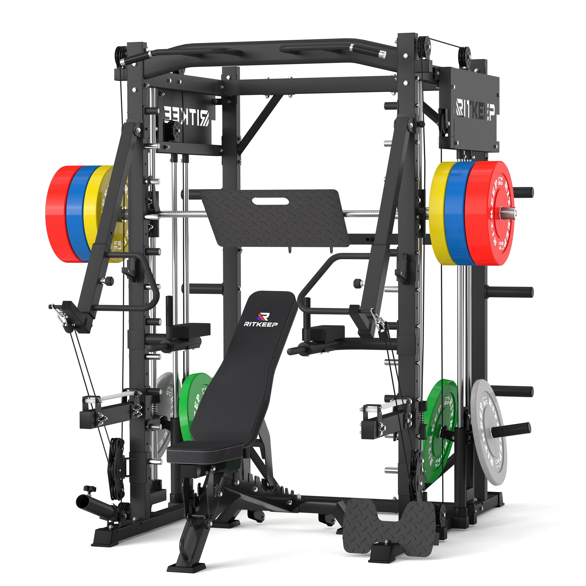 PMAX-4750 Dual Plate Loaded Squat Exercise Machine Gym Equipment Package